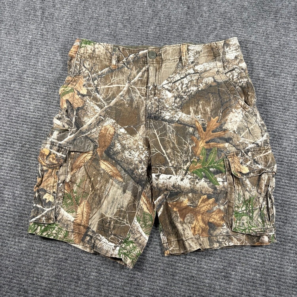 George Cargo Shorts Mens 34 Camo Excellent Realtree Edge Stretch Multi-Pocket